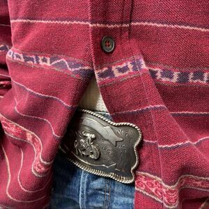 Polo Ralph Lauren Southwest Red Desert Print Cotton Mesh Knit Button Up Shirt